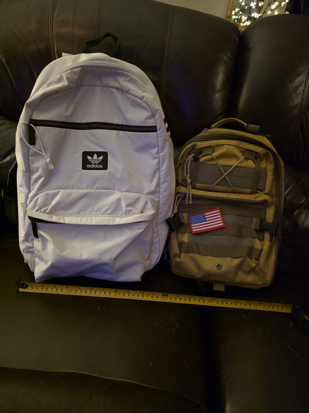 adidas White Men's Backpack with Front Zip Pocket & Mini-Utility/Military Bag